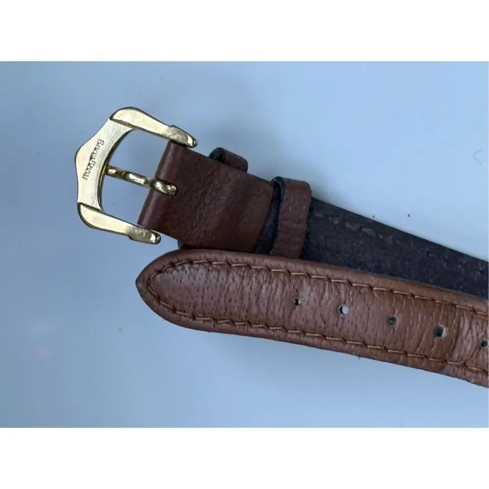 1980s Eddie Bauer For Gruen Tank Watch Leather Strap Vintage Wristwatch - Picture 6 of 8